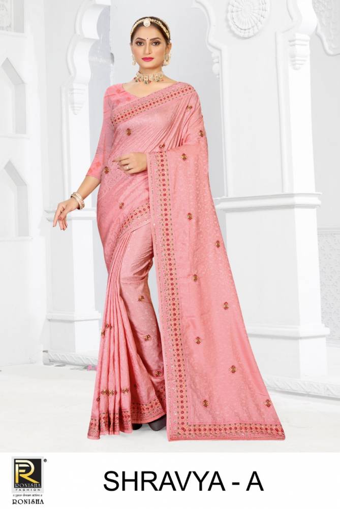 Ronisha Shravya New Exclusive Wear Heavy Jacquard Designer Saree Collection